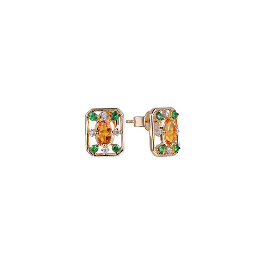 18K DIAMOND/SEMI PRECIOUS/GEMS EARRINGS