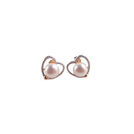 18K DIAMOND/PEARL EARRINGS
