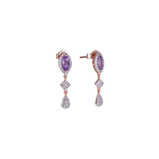 18K DIAMOND/SEMI PRECIOUS EARRINGS