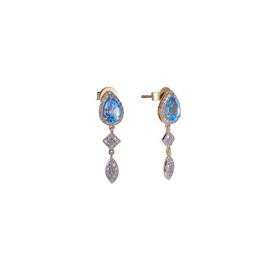 18K DIAMOND/SEMI PRECIOUS EARRINGS