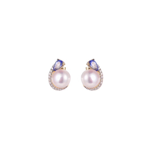18K DIAMOND/PEARL/GEMS EARRINGS