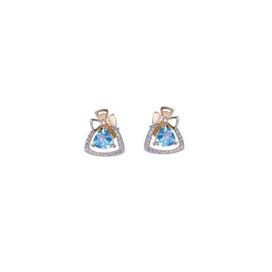 18K DIAMOND/SEMI PRECIOUS EARRINGS