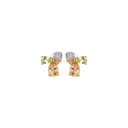 18K DIAMOND/SEMI PRECIOUS EARRINGS