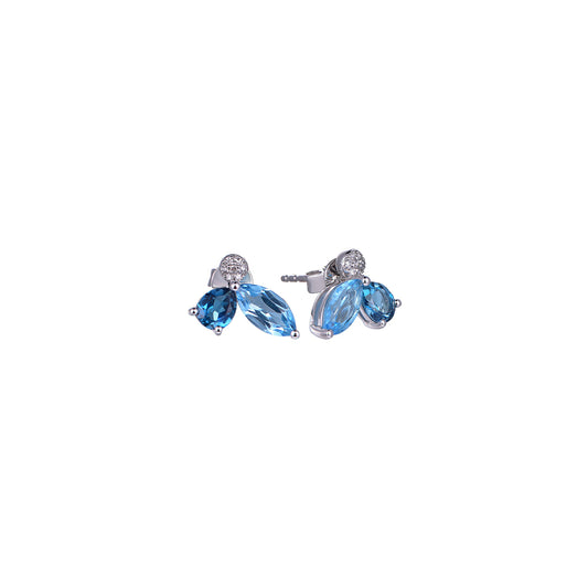 18K DIAMOND/SEMI PRECIOUS EARRINGS