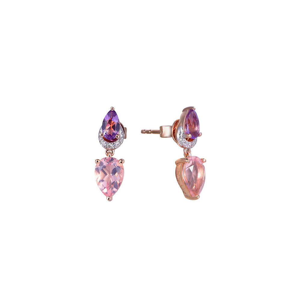 18K DIAMOND/SEMI PRECIOUS EARRINGS