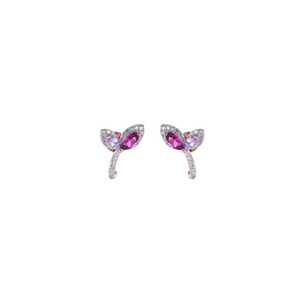 18K DIAMOND/SEMI PRECIOUS EARRINGS