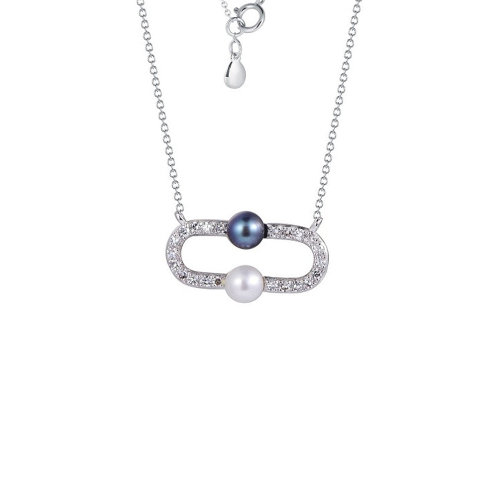 18K DIAMOND/PEARL NECKLACE