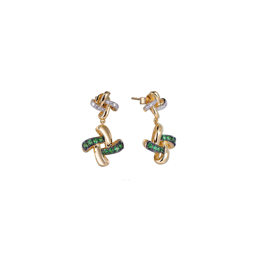 18K DIAMOND/GEMS EARRINGS