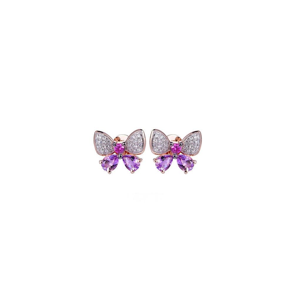 18K DIAMOND/GEMS/SEMI PRECIOUS EARRINGS