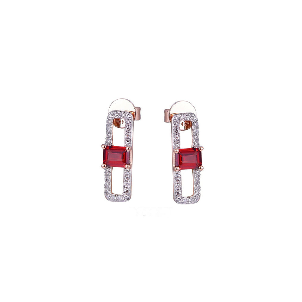 18K DIAMOND/SEMI PRECIOUS EARRINGS