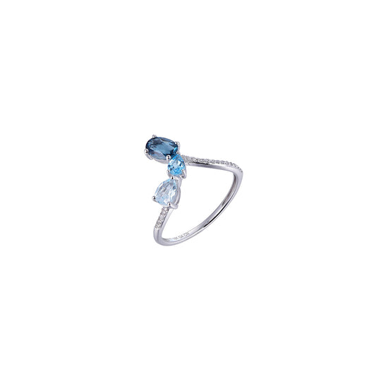 18K DIAMOND/SEMI PRECIOUS RING