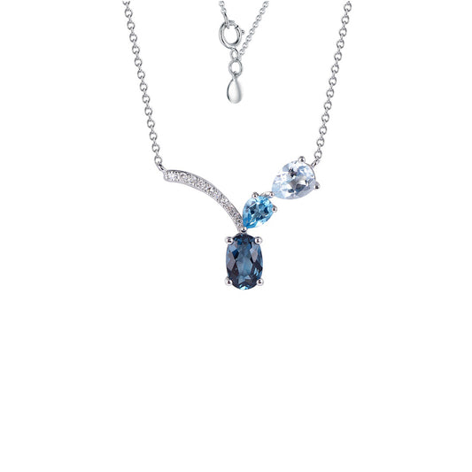 18K DIAMOND/SEMI PRECIOUS NECKLACE