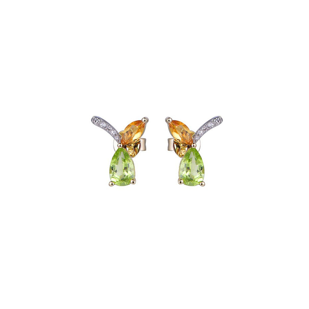 18K DIAMOND/SEMI PRECIOUS EARRINGS