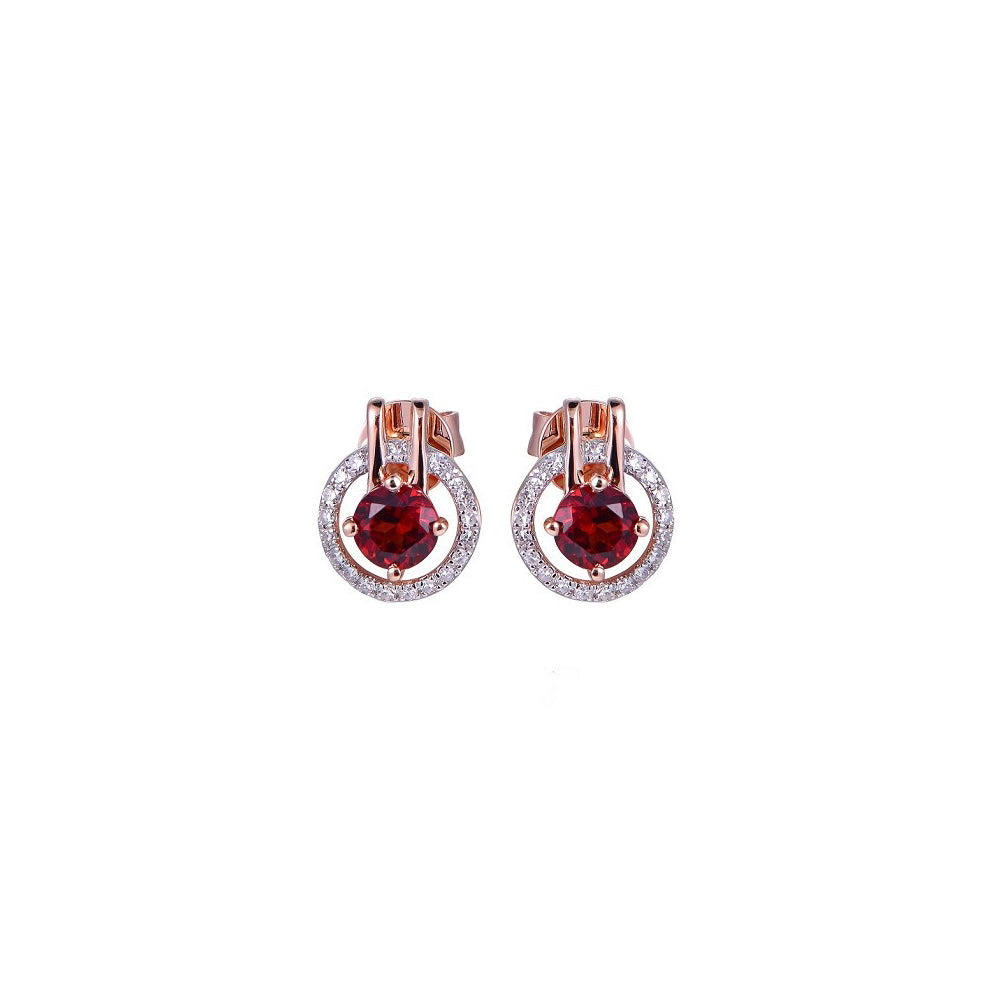 18K DIAMOND/SEMI PRECIOUS EARRINGS