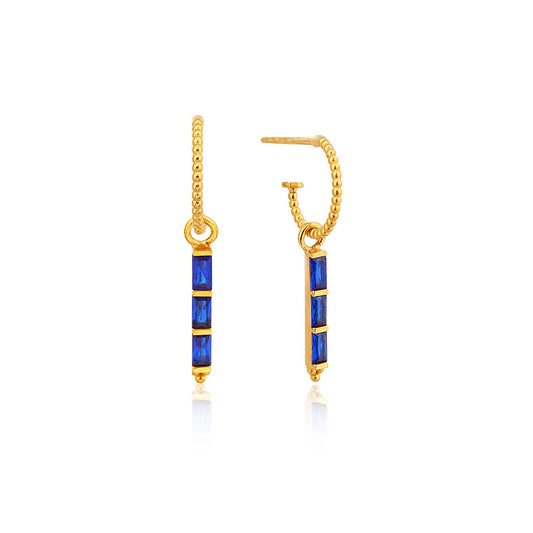 18K YELLOW GOLD SAPPHIRE EARRINGS, M2015E4