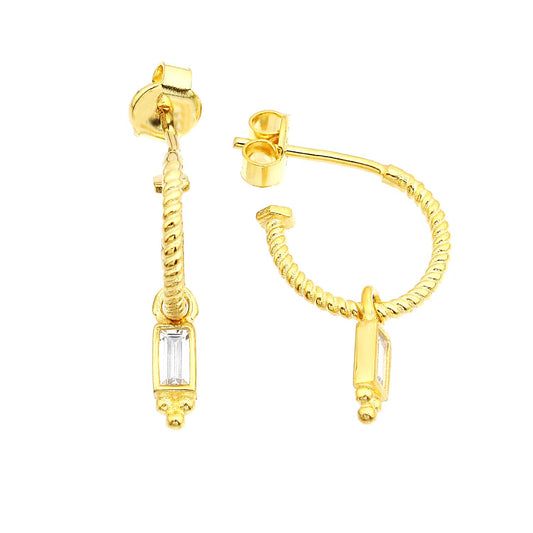 18K YELLOW GOLD DIAMOND EARRINGS, M2016E1