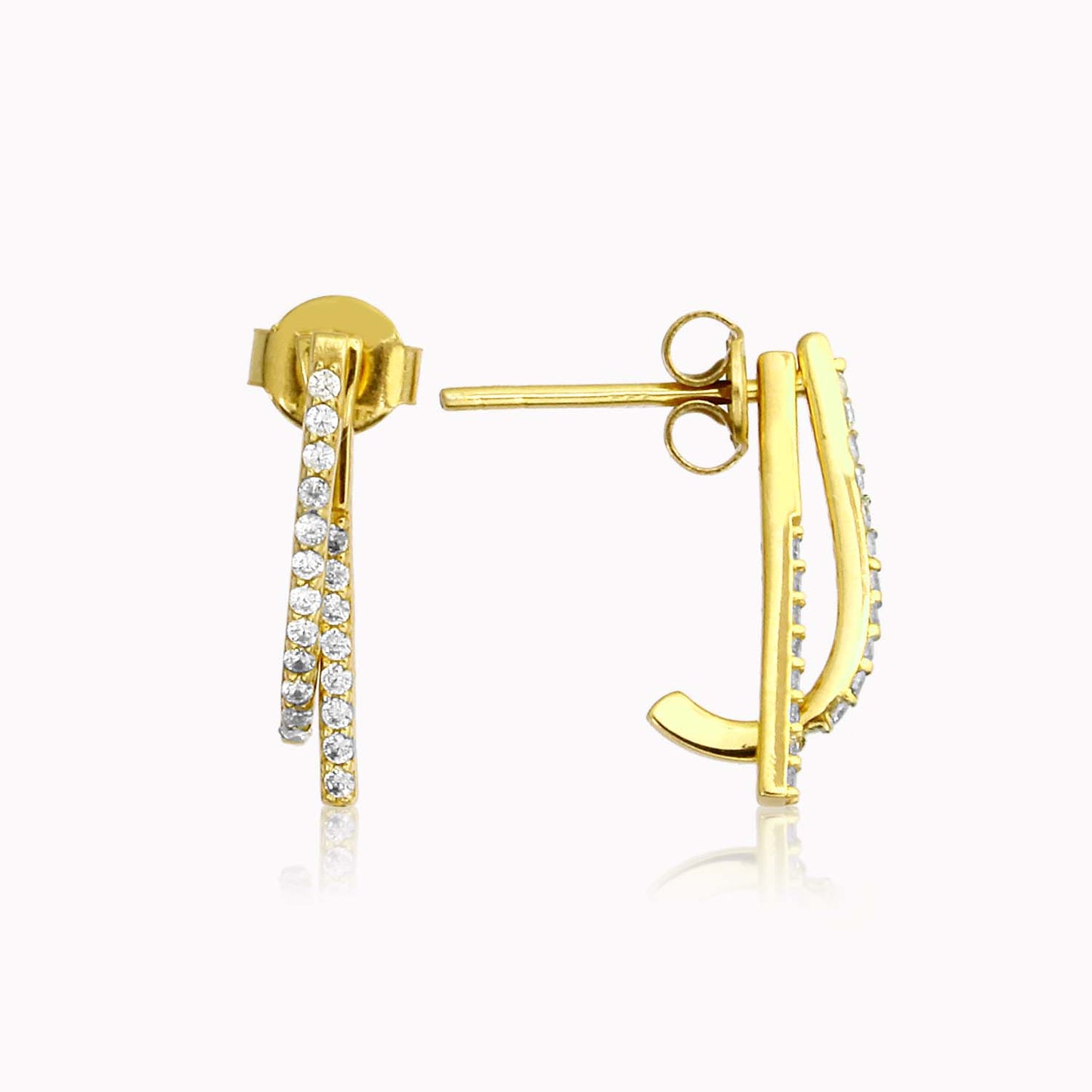 18K YELLOW GOLD DIAMOND EARRINGS, M2054E1