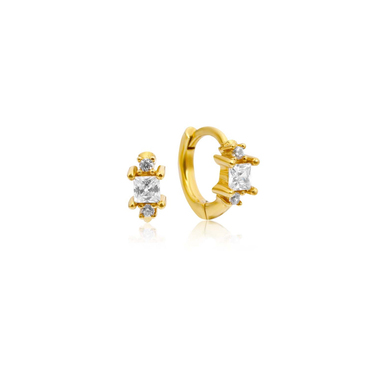 18K YELLOW GOLD DIAMOND EARRINGS, M2116E1