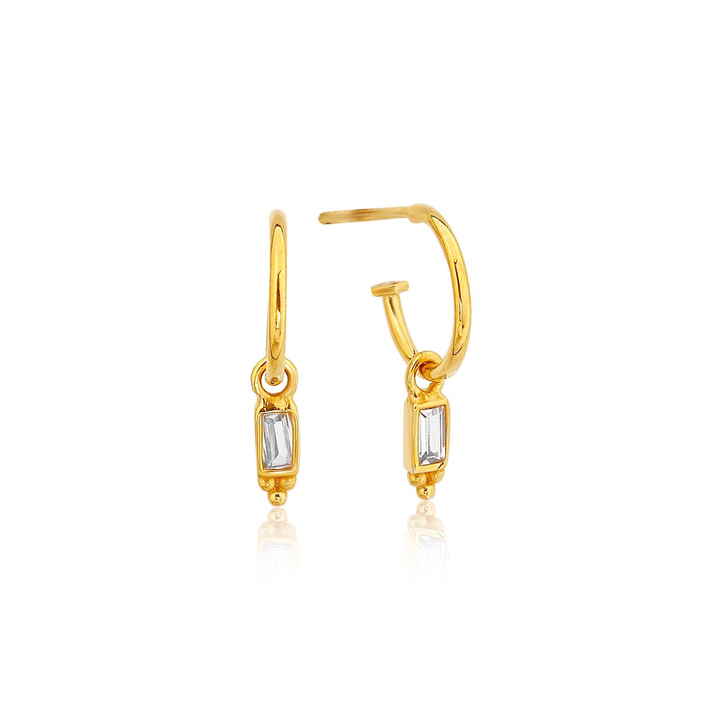 18K YELLOW GOLD DIAMOND EARRINGS, M2163E1