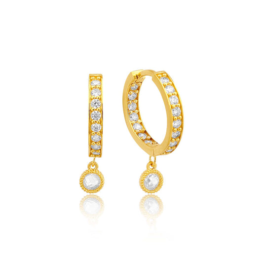 18K YELLOW GOLD DIAMOND EARRINGS, M2165E1