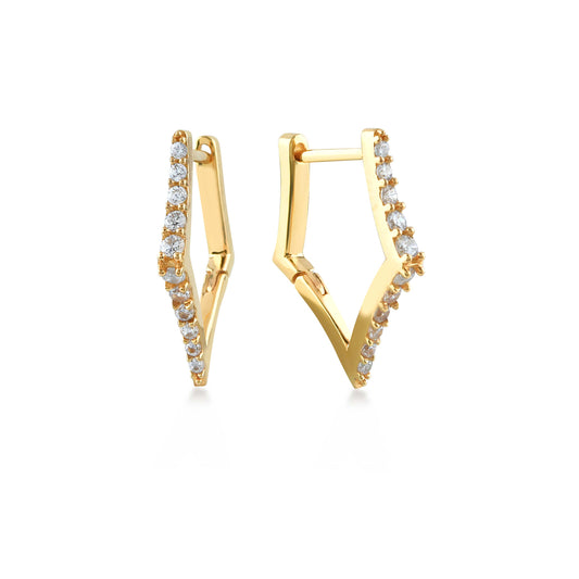 18K YELLOW GOLD DIAMOND EARRINGS, M2174E1