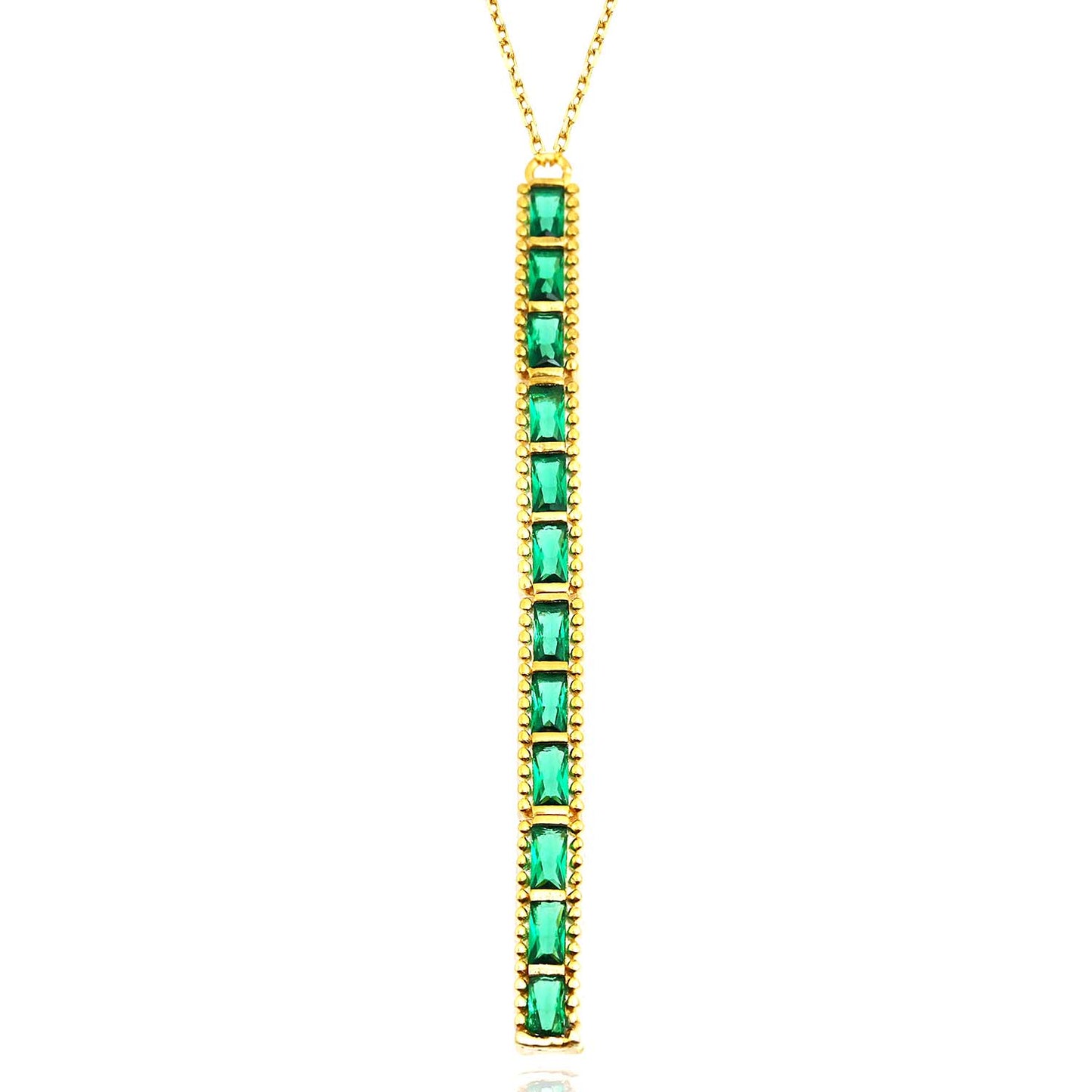 18K YELLOW GOLD EMERALD PENDANT, M4002P9