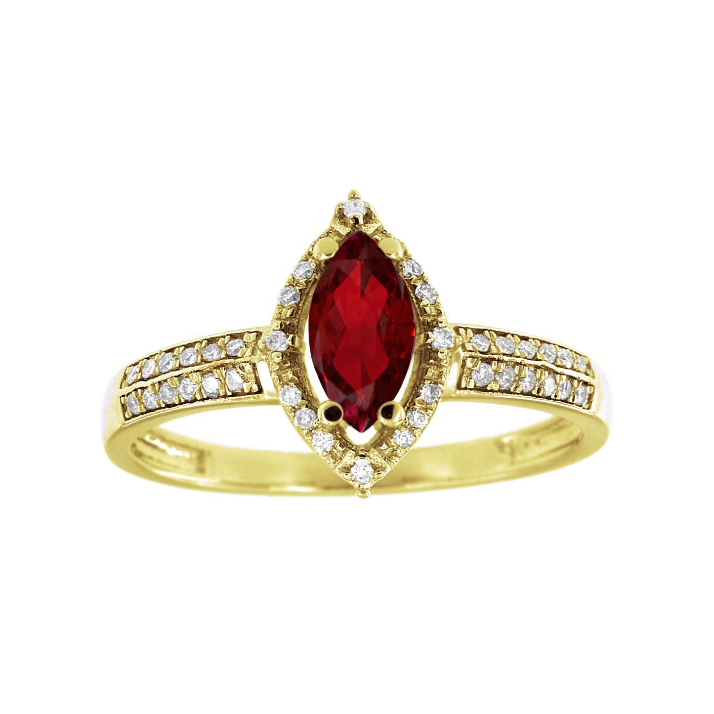 18K YELLOW GOLD DIAMOND RUBY RING, C01295R