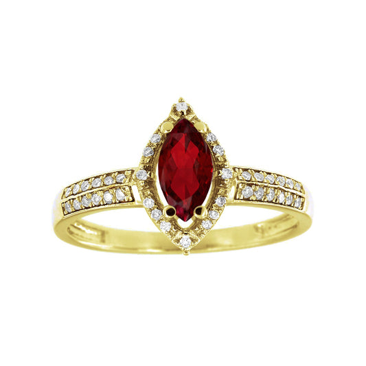 18K YELLOW GOLD DIAMOND RUBY RING, C01295R