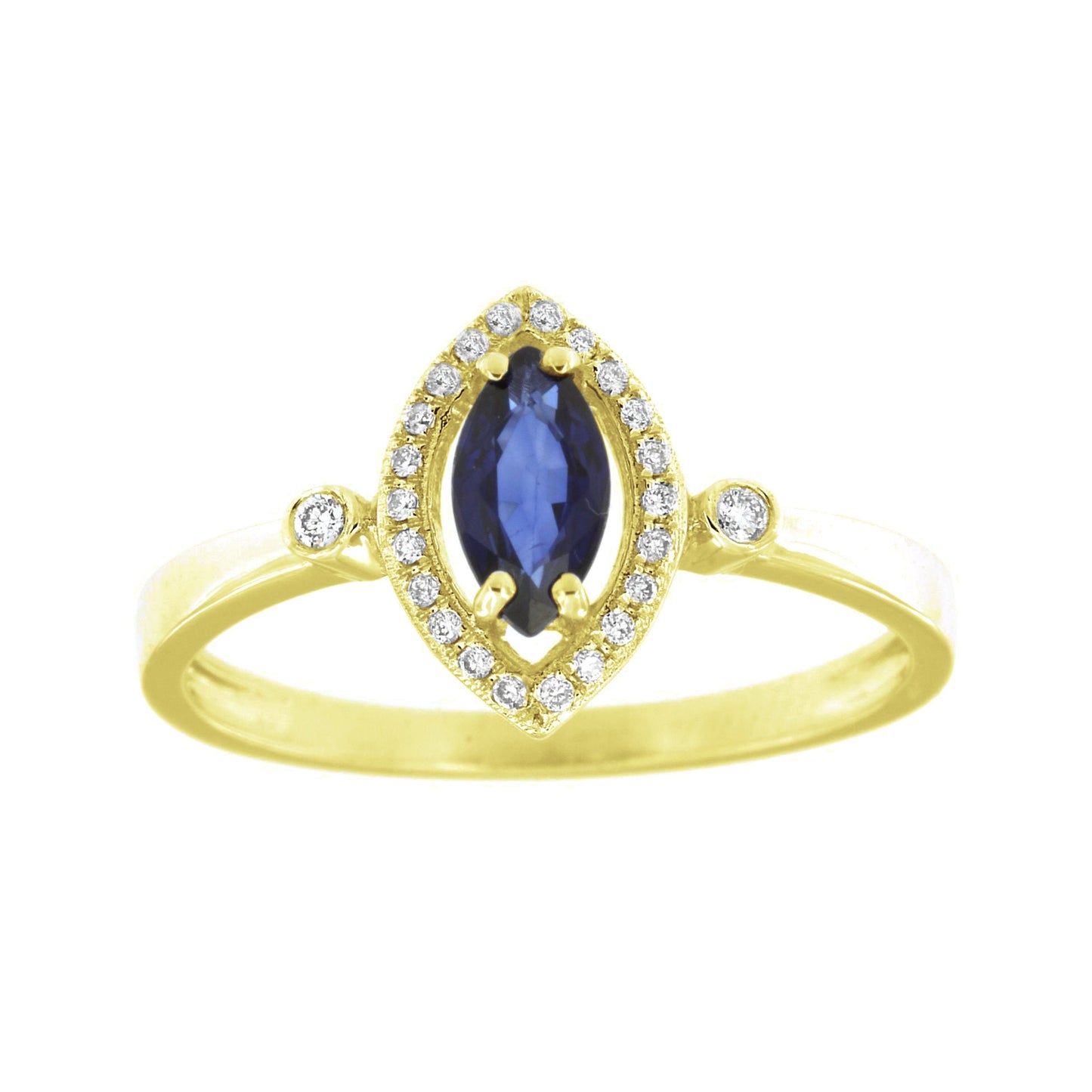 18K YELLOW GOLD DIAMOND SAPPHIRE RING, C01308R