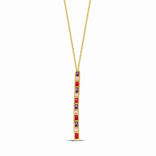 18K YELLOW GOLD MULTICOLOR STONE PENDANT, M4002PW