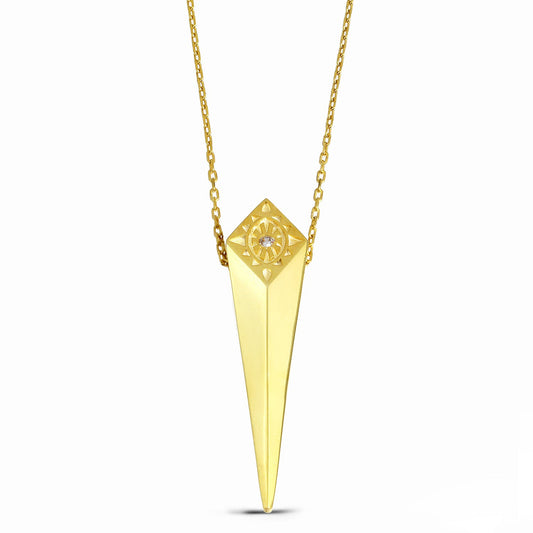 18K YELLOW GOLD DIAMOND PENDANT, M4008PX