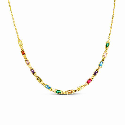 18K YELLOW GOLD MULTICOLOR STONE PENDANT, M4064PM