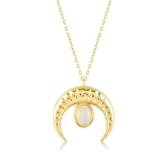 18K YELLOW GOLD MOONSTONE PENDANT, M4133PW