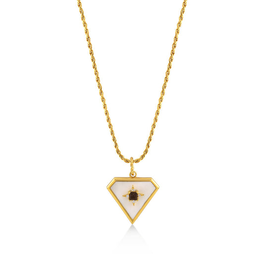 18K YELLOW GOLD DIAMOND S.TOPAZ PENDANT, M4176PX