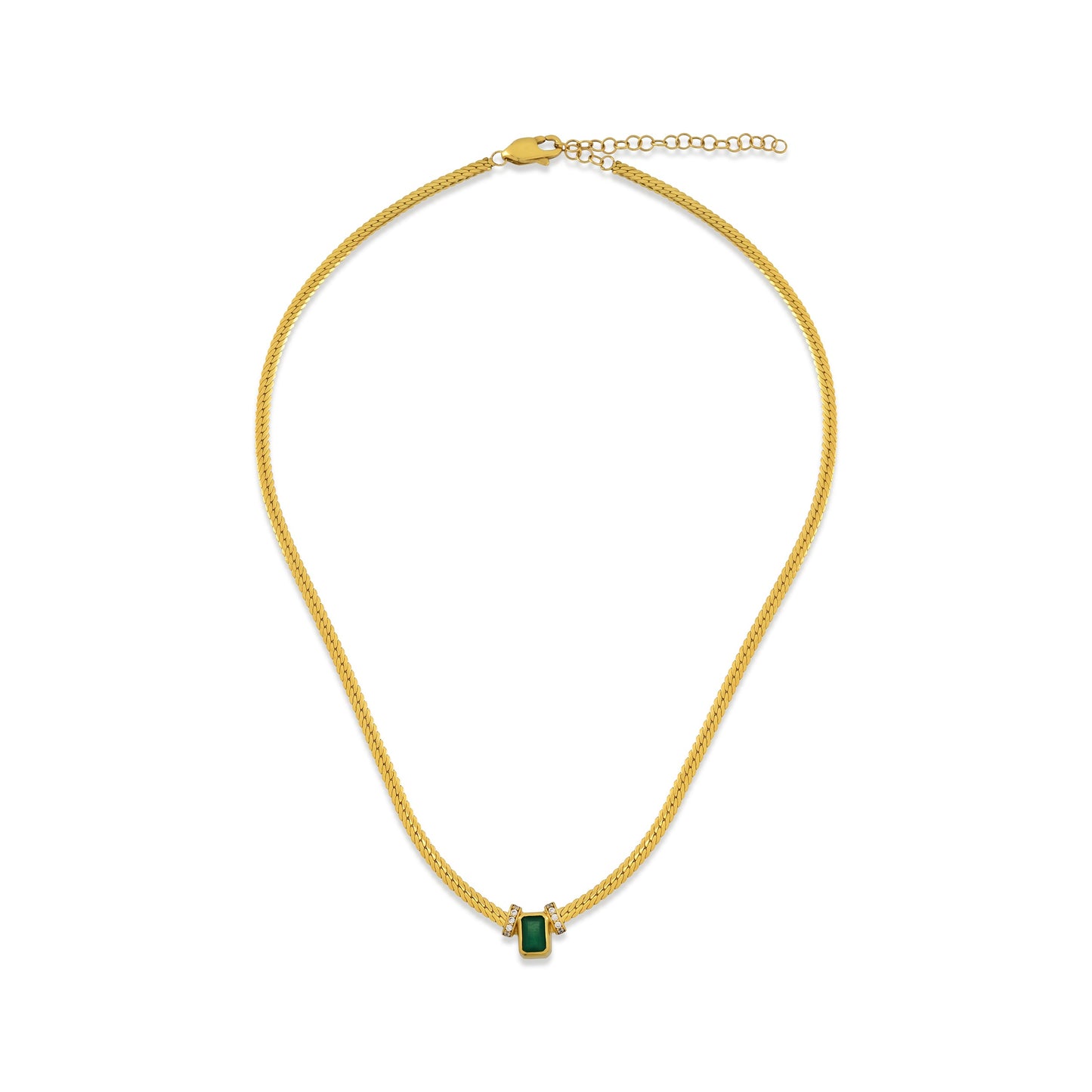 18K YELLOW GOLD DIAMOND EMERALD PENDANT, M4183P9