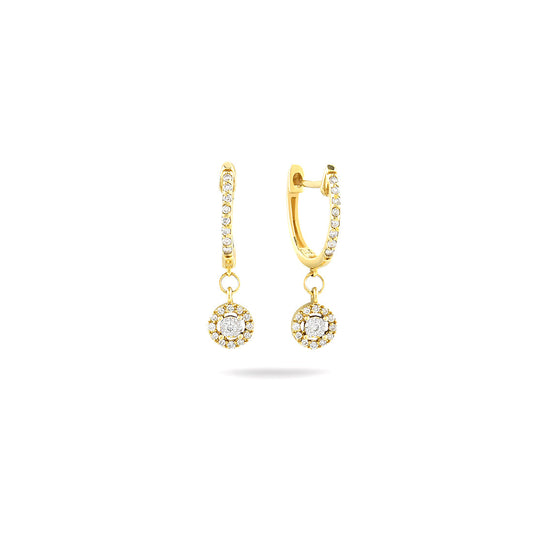 18K YELLOW GOLD DIAMOND EARRINGS, MD0091E