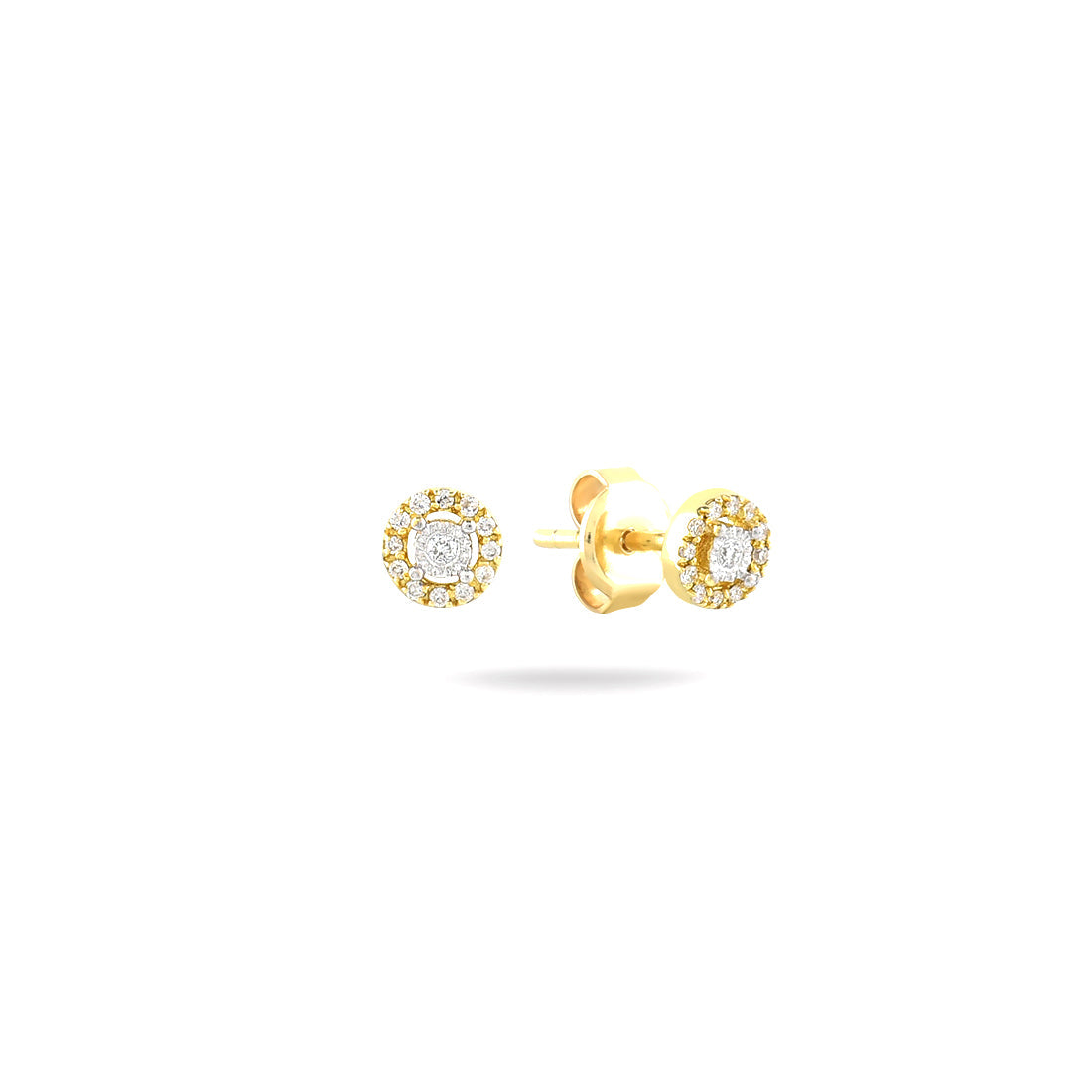 18K YELLOW GOLD DIAMOND EARRINGS, MD0095E