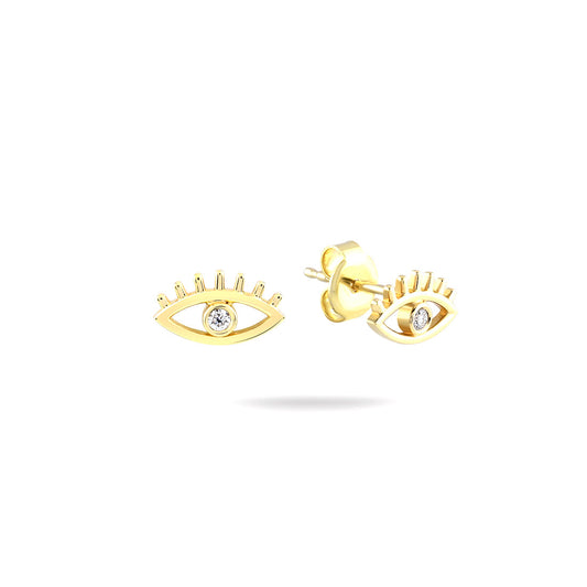 18K YELLOW GOLD DIAMOND EARRINGS, MD0100E