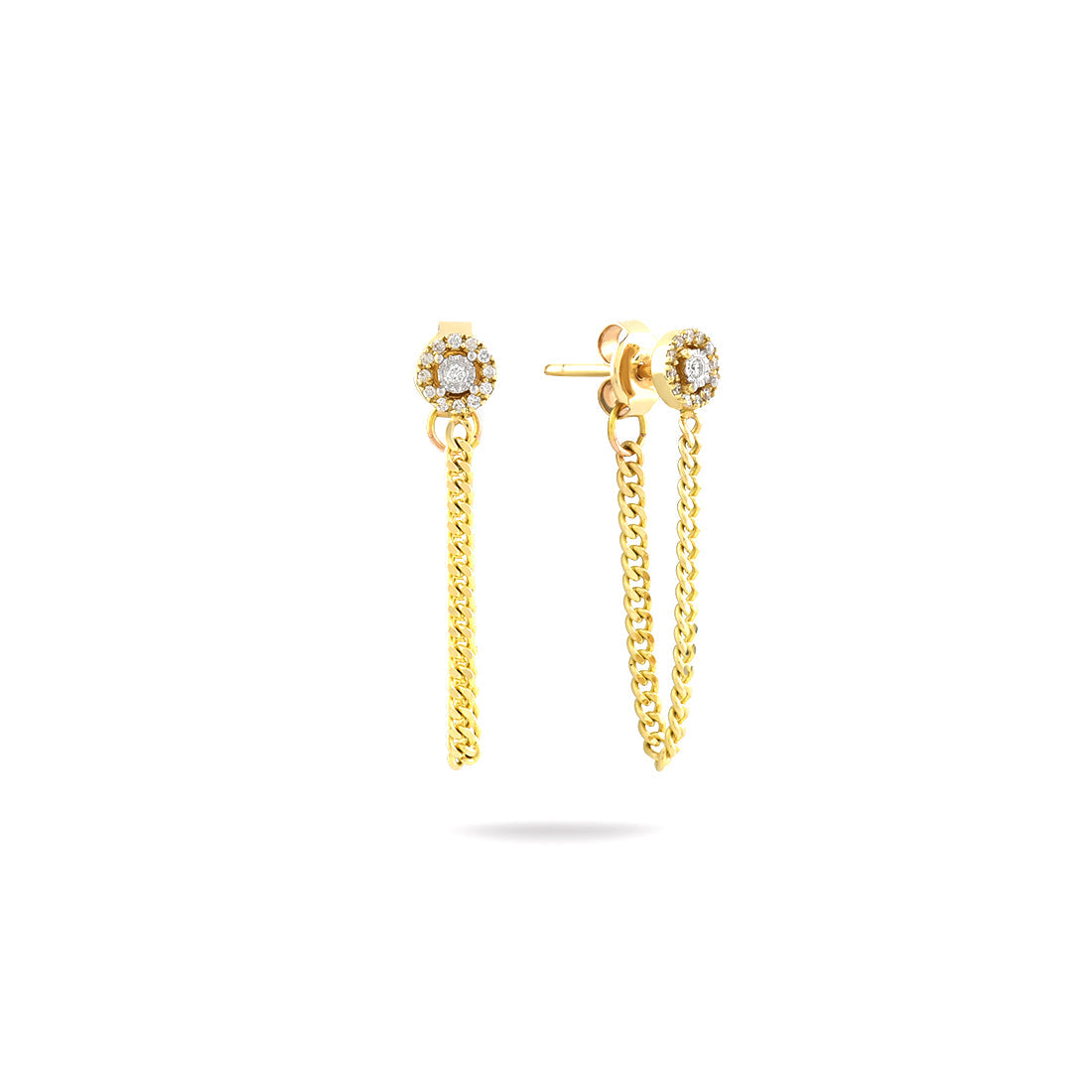 18K YELLOW GOLD DIAMOND EARRINGS, MD0125E