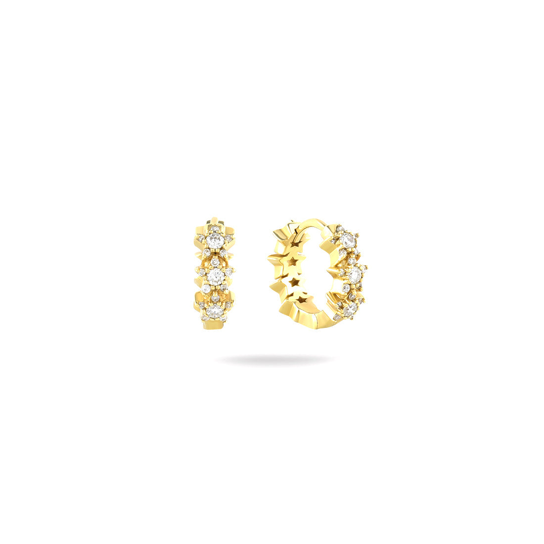 18K YELLOW GOLD DIAMOND EARRINGS, MD0163E