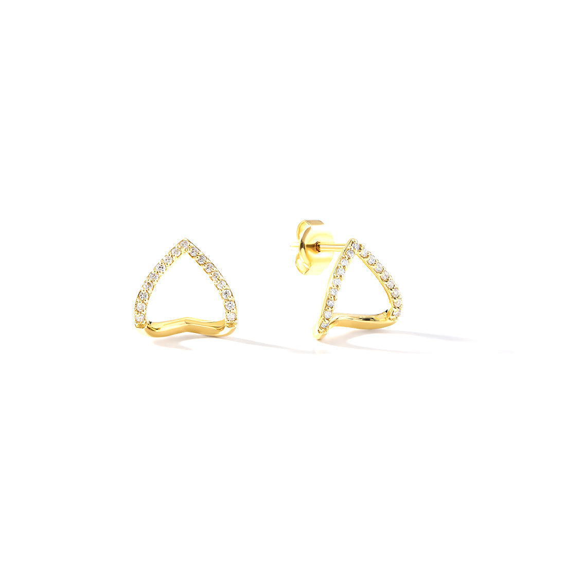 18K YELLOW GOLD DIAMOND EARRINGS, MD0230E