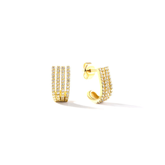 18K YELLOW GOLD DIAMOND EARRINGS, MD0236E