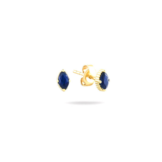 18K YELLOW GOLD SAPPHIRE EARRINGS, MD0254E