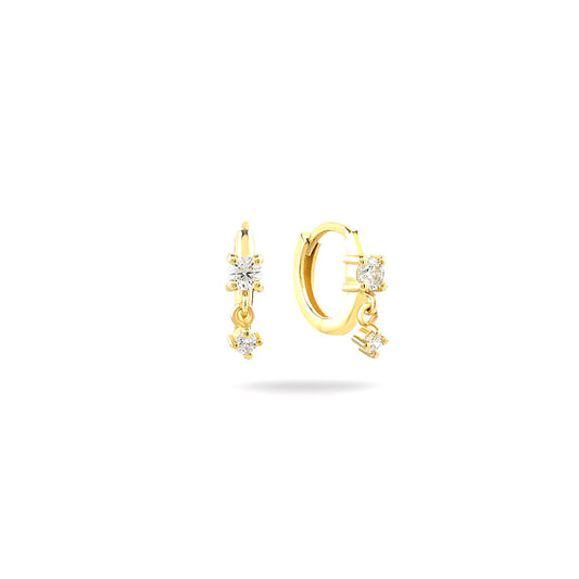 18K YELLOW GOLD DIAMOND EARRINGS, MD0255E