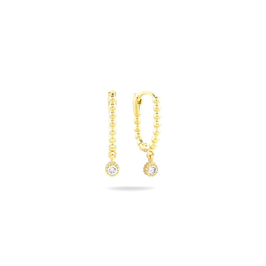 18K YELLOW GOLD DIAMOND EARRINGS, MD0264E