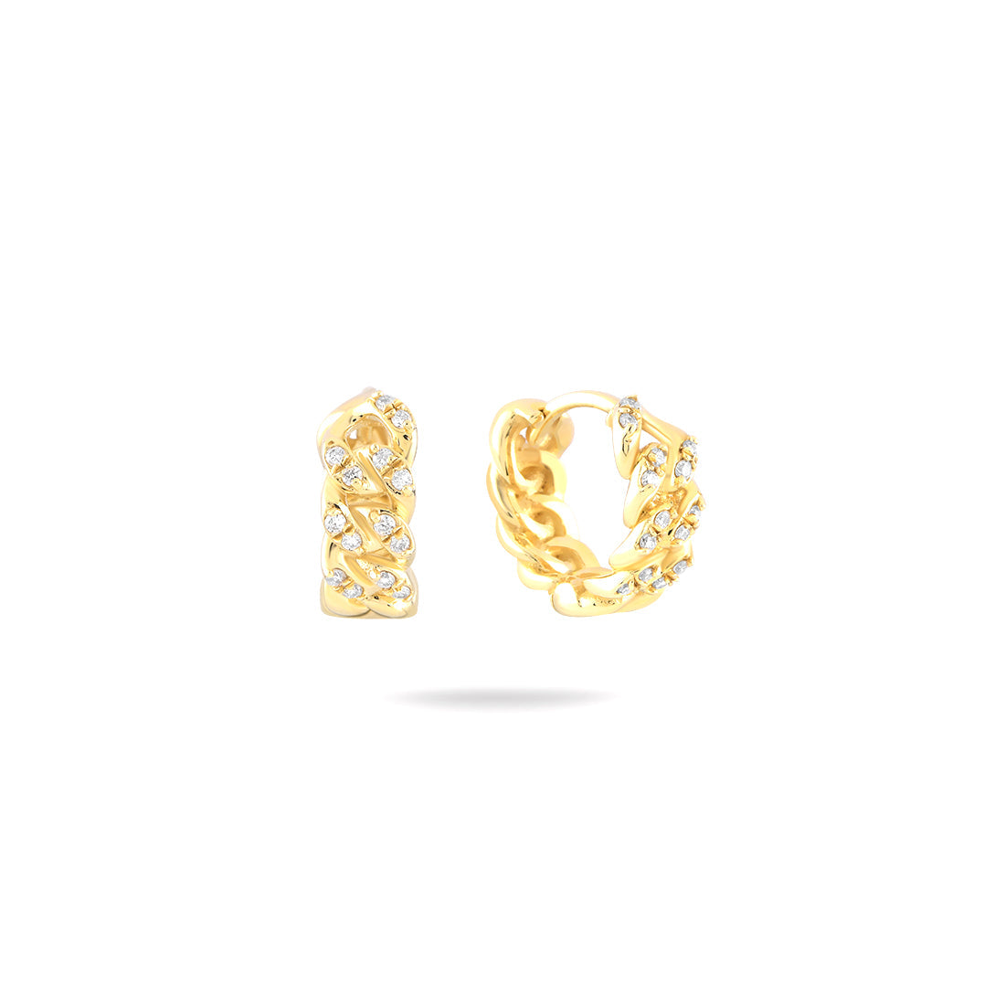 18K YELLOW GOLD DIAMOND EARRINGS, MD0360E