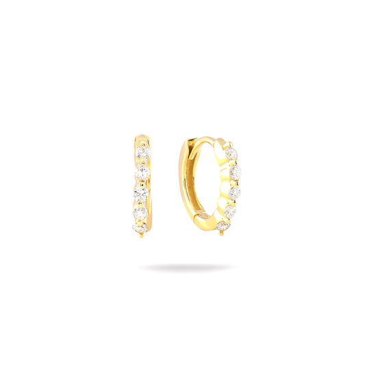 18K YELLOW GOLD DIAMOND EARRINGS, MD0367E