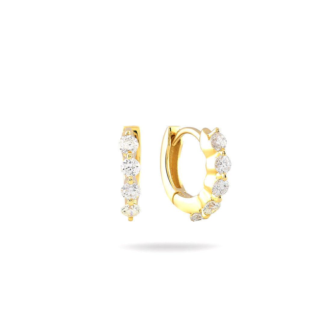 18K YELLOW GOLD DIAMOND EARRINGS, MD0369E