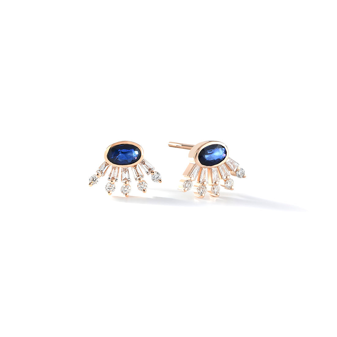 18K YELLOW GOLD DIAMOND TANZANITE EARRINGS, AB0778E