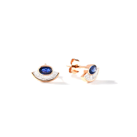 18K YELLOW GOLD TANZANITE EARRINGS, AB0480E